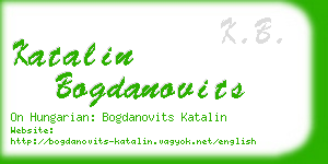 katalin bogdanovits business card